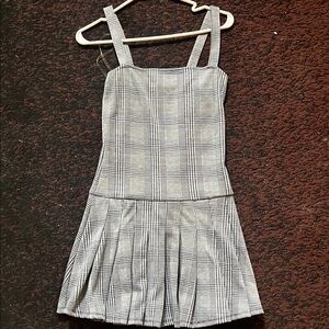 Stylish Gray Plaid  Dress